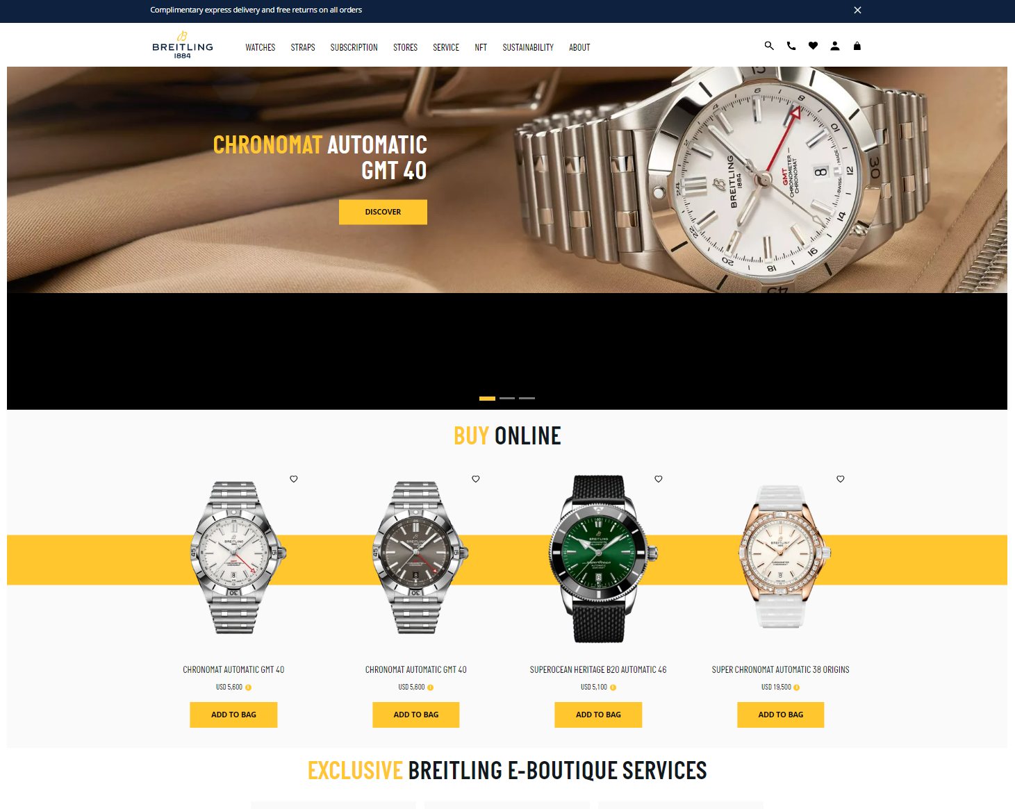 Breitling eCommerce Website UX UI