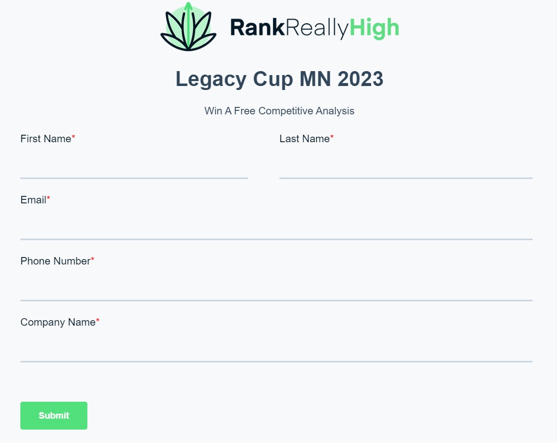 Legacy Cup Sign Up Form