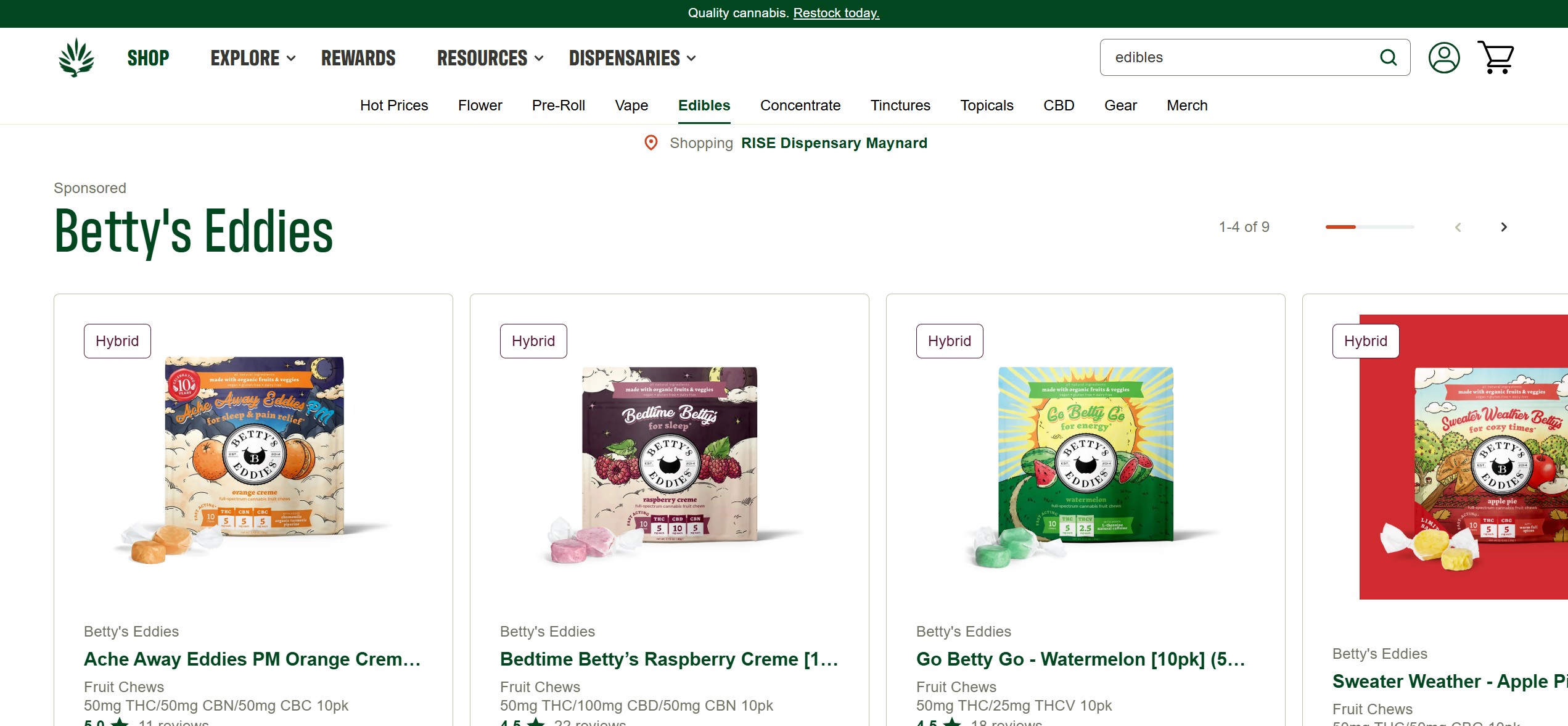 Rise Cannabis Edibles