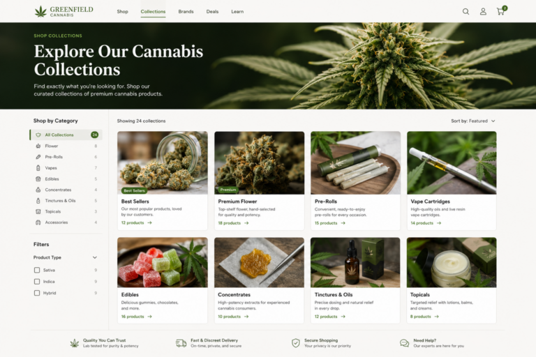 Cannabis Collection Pages Ecommerce