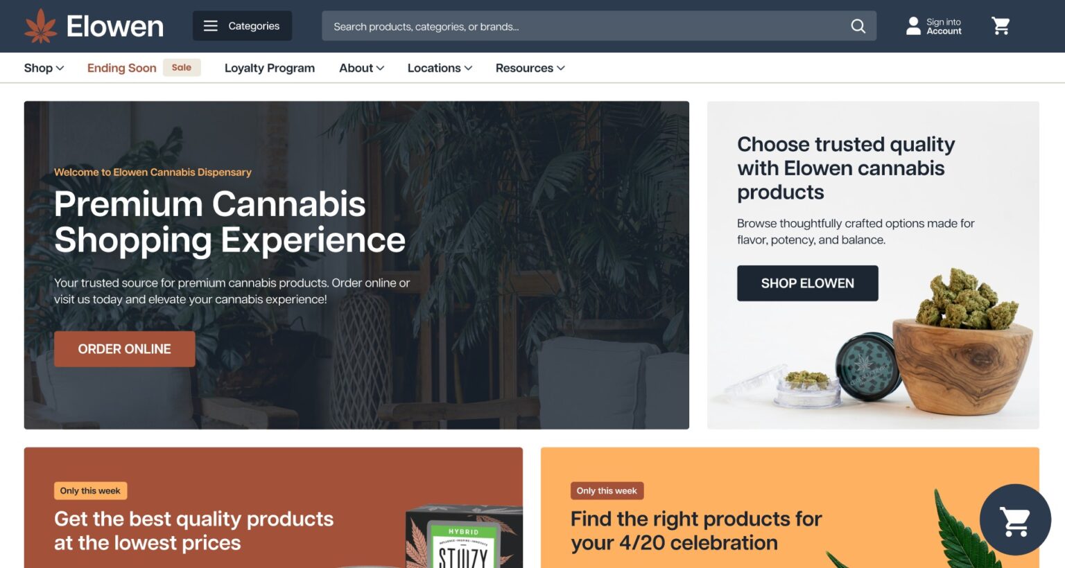 Rank One dispensary retail experience shown on desktop and mobile